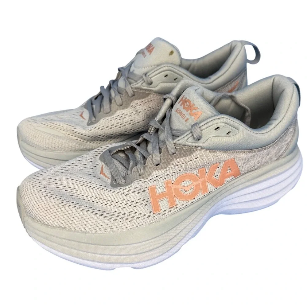 Hoka Bondi 8 Mens 8 Harbor Mist Lunar Rock Running Shoes 1127952 HMLR No Insoles